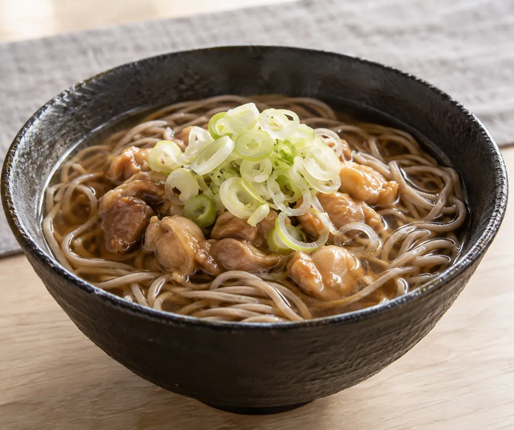 焼き鳥とねぎのそばの完成イメージ