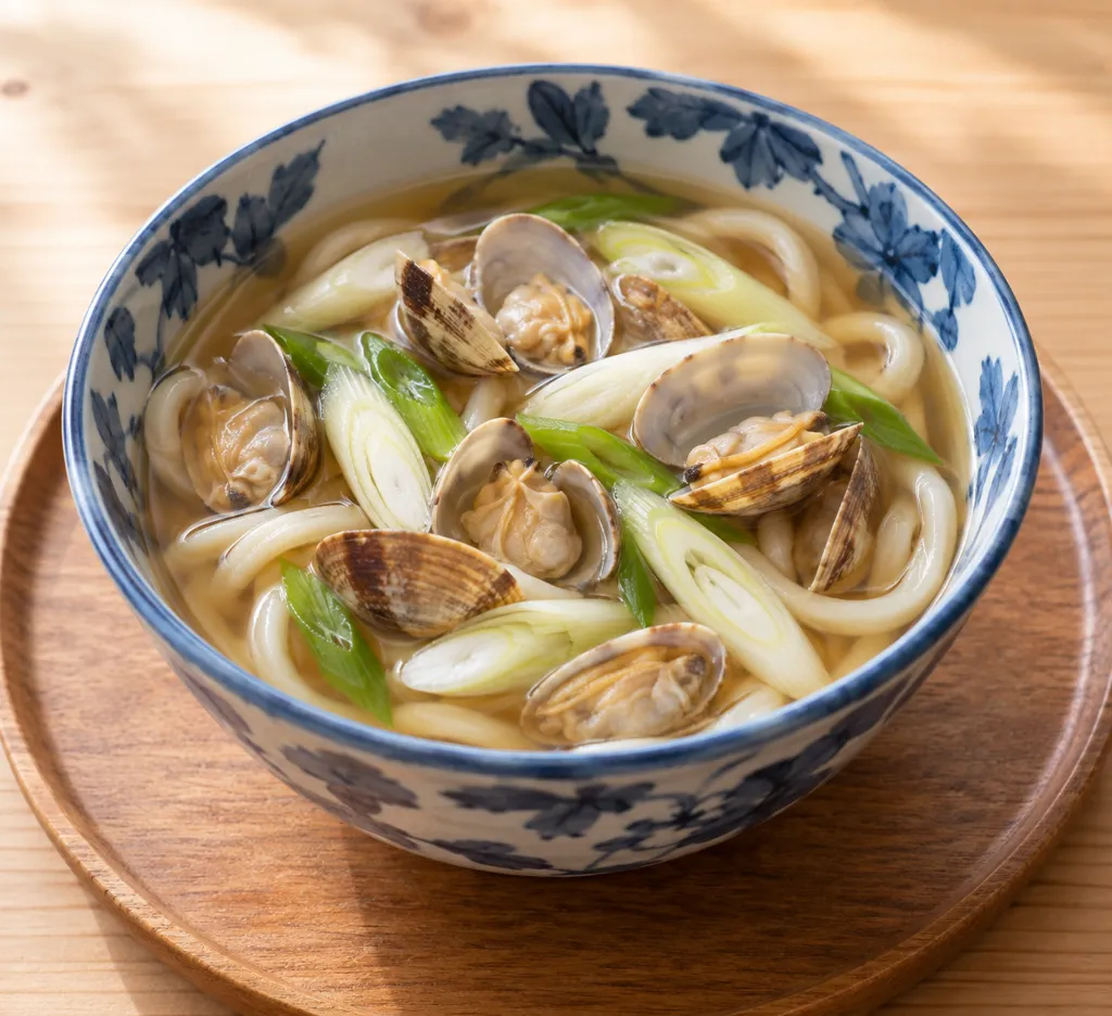 あさりとねぎのかけうどんの完成イメージ