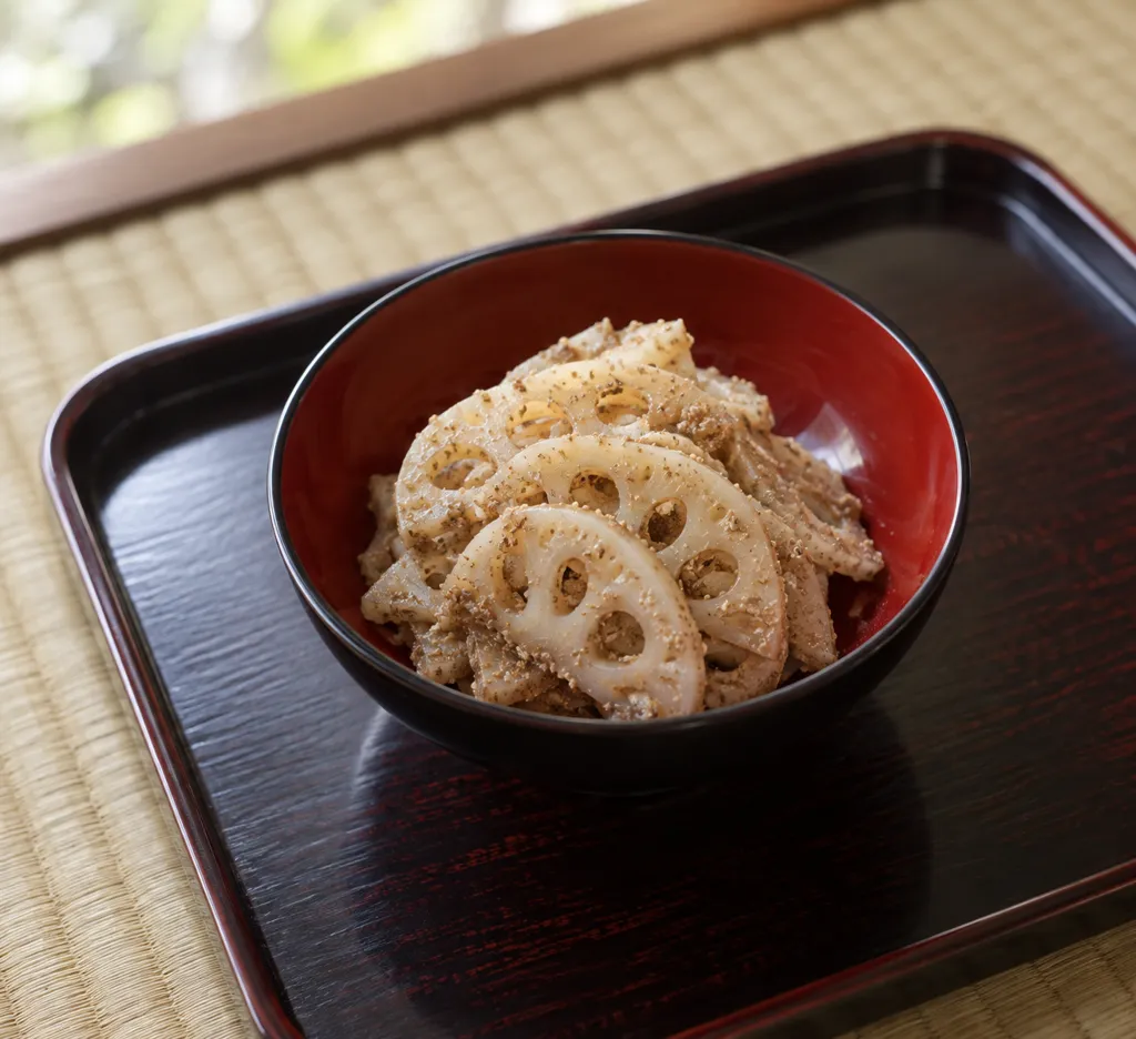 れんこんのごま和えの完成イメージ