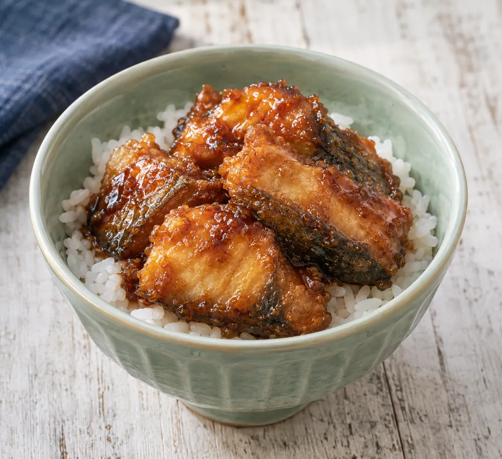 ぶりの甘味噌から揚げ丼の完成イメージ