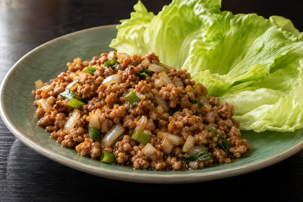 豚ひき肉とねぎの中華レタス包みの完成イメージ