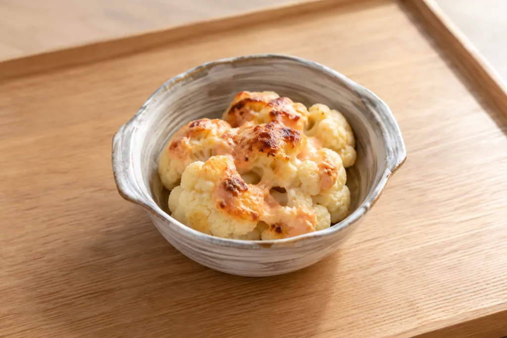 カリフラワーのケチャップマヨ焼きの完成イメージ
