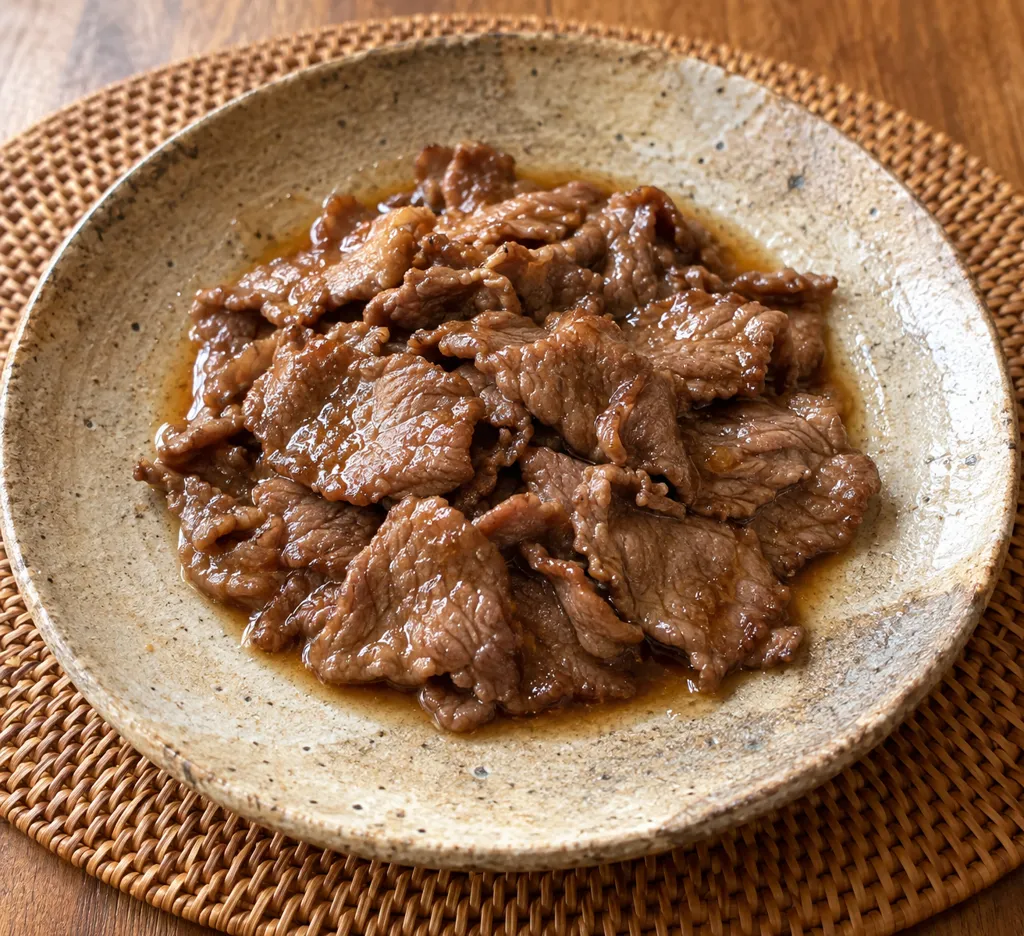 牛もも肉のにんにくぽん酢焼きの完成イメージ