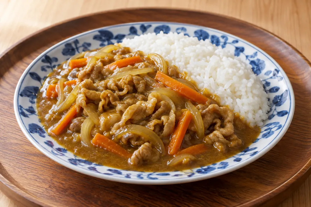豚こま肉とにんじんの和風カレーの完成イメージ