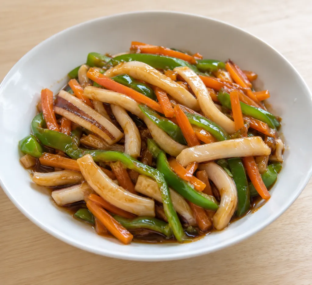 いかとにんじんの味噌炒めの完成イメージ