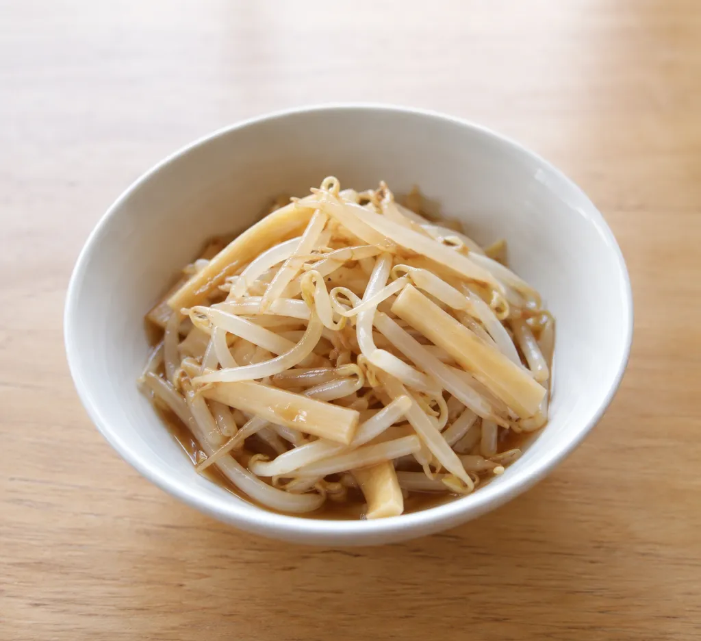 もやしとたけのこの中華和えの完成イメージ