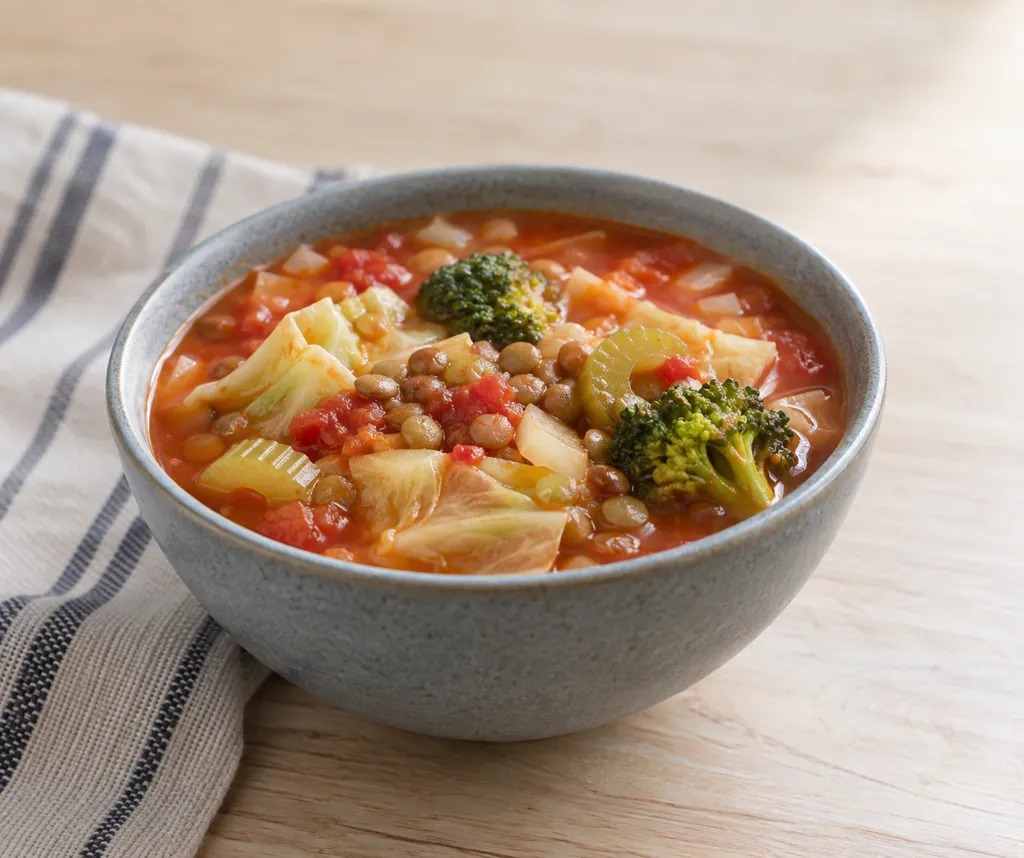 キャベツとレンズ豆のミネストローネの完成イメージ