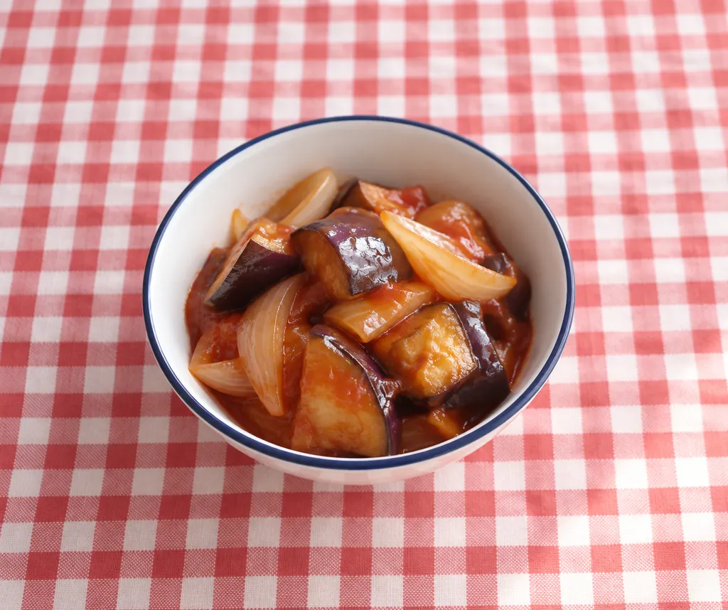 なすと玉ねぎのケチャップ甘酢煮の完成イメージ