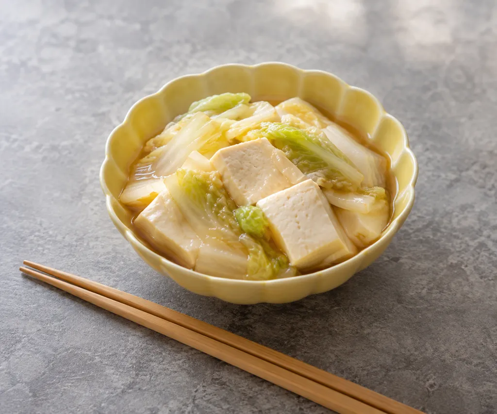 白菜と豆腐の中華蒸しの完成イメージ