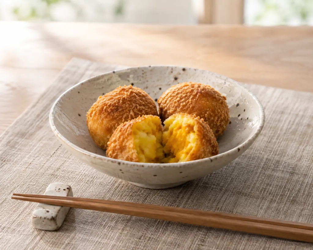 じゃがいもとかぼちゃの焼きコロッケの完成イメージ