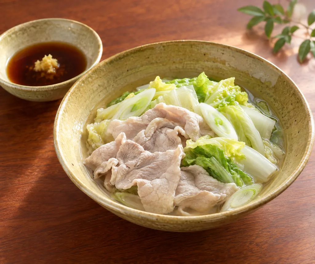 豚ロースと白菜の簡単しゃぶしゃぶの完成イメージ