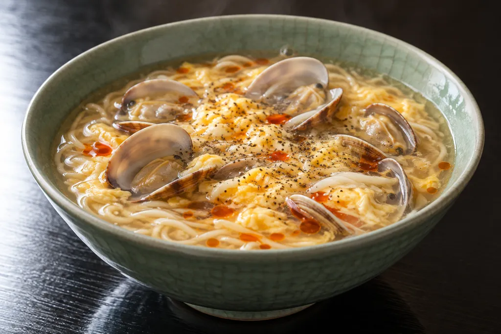 あさりと卵の酸辣湯麺の完成イメージ