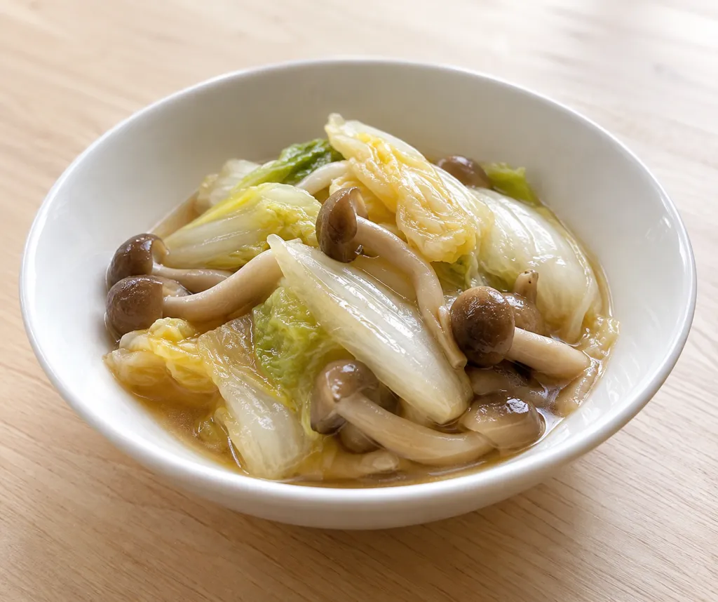 白菜としめじの中華蒸しの完成イメージ