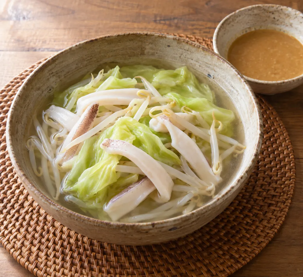 いかとキャベツのしゃぶしゃぶの完成イメージ