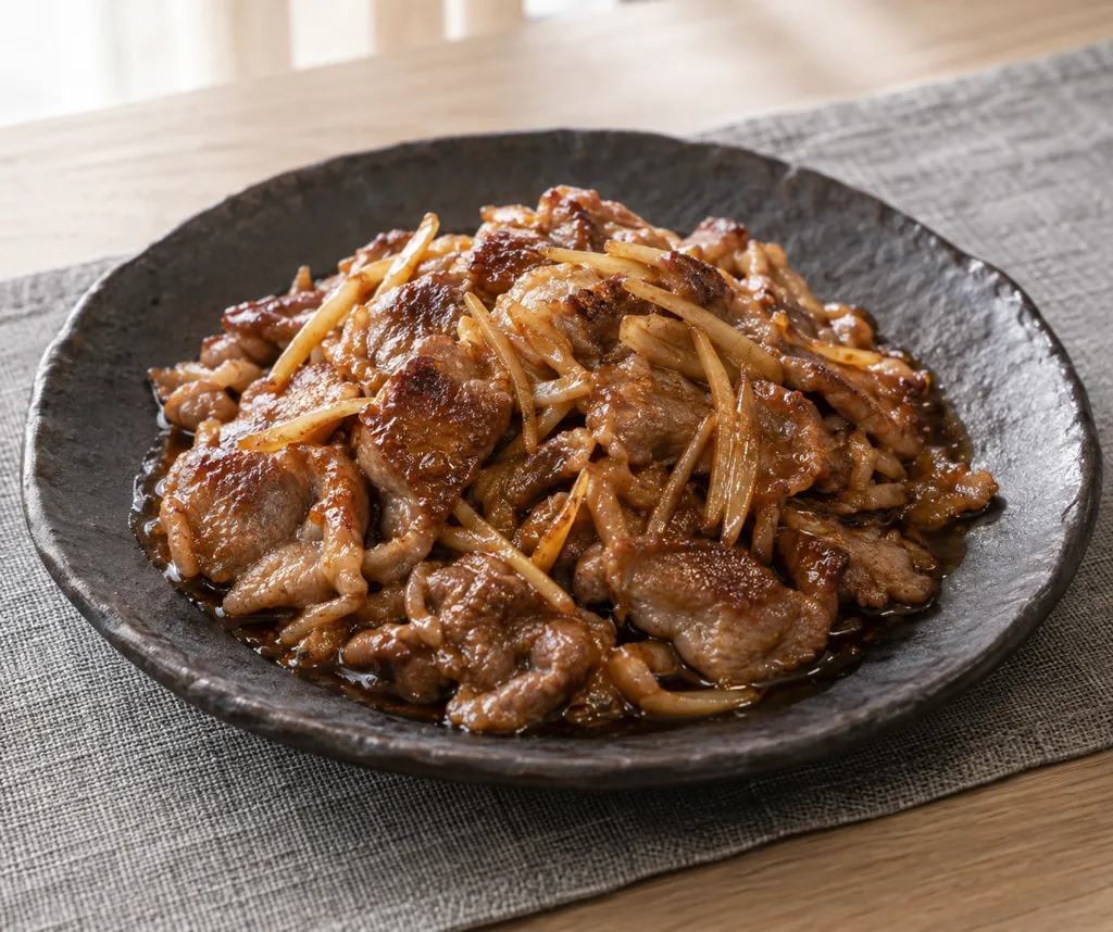 ラム肉の生姜焼きの完成イメージ