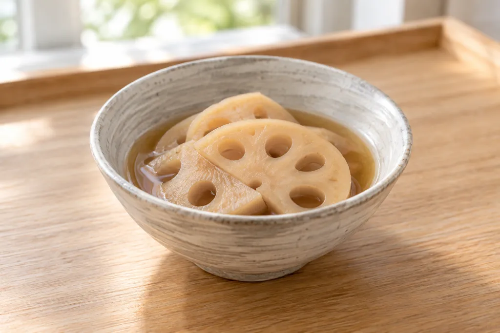 れんこんのすっきりだし含め煮の完成イメージ