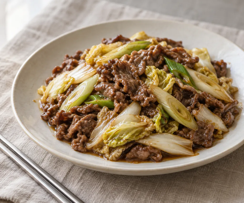牛肉と白菜のプルコギの完成イメージ