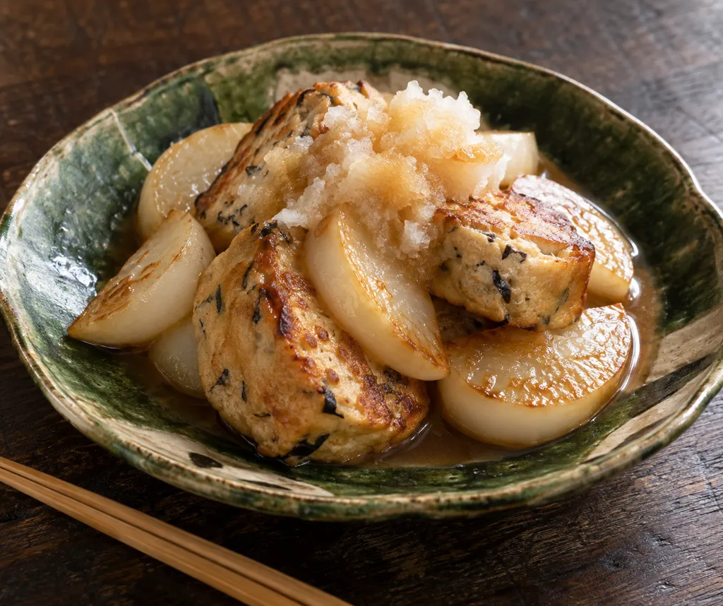 がんもどきとかぶのおろしだし焼きの完成イメージ