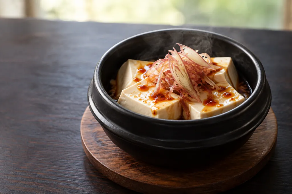 絹ごし豆腐とみょうがの韓国風冷ややっこの完成イメージ