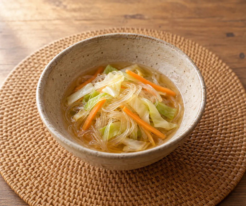 春雨とキャベツの煮物の完成イメージ