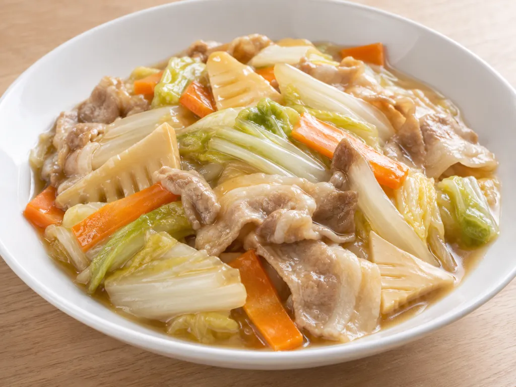 豚バラ肉と白菜の八宝菜あんの完成イメージ