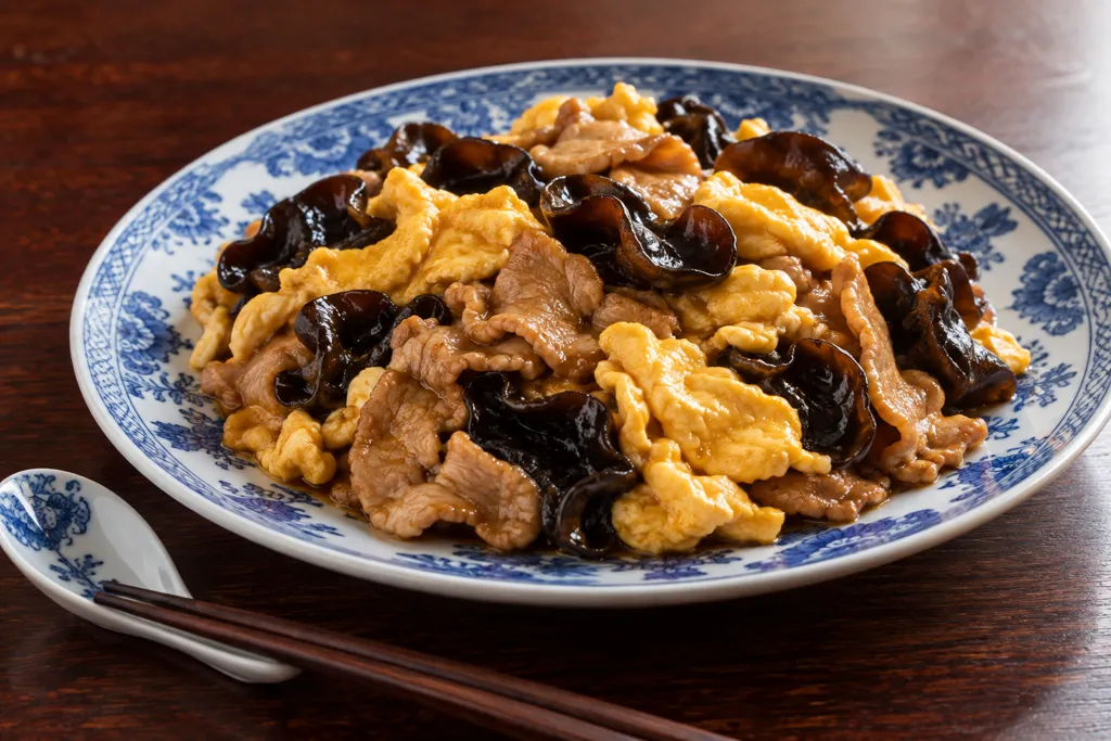 豚こま肉ときくらげの木須肉の完成イメージ