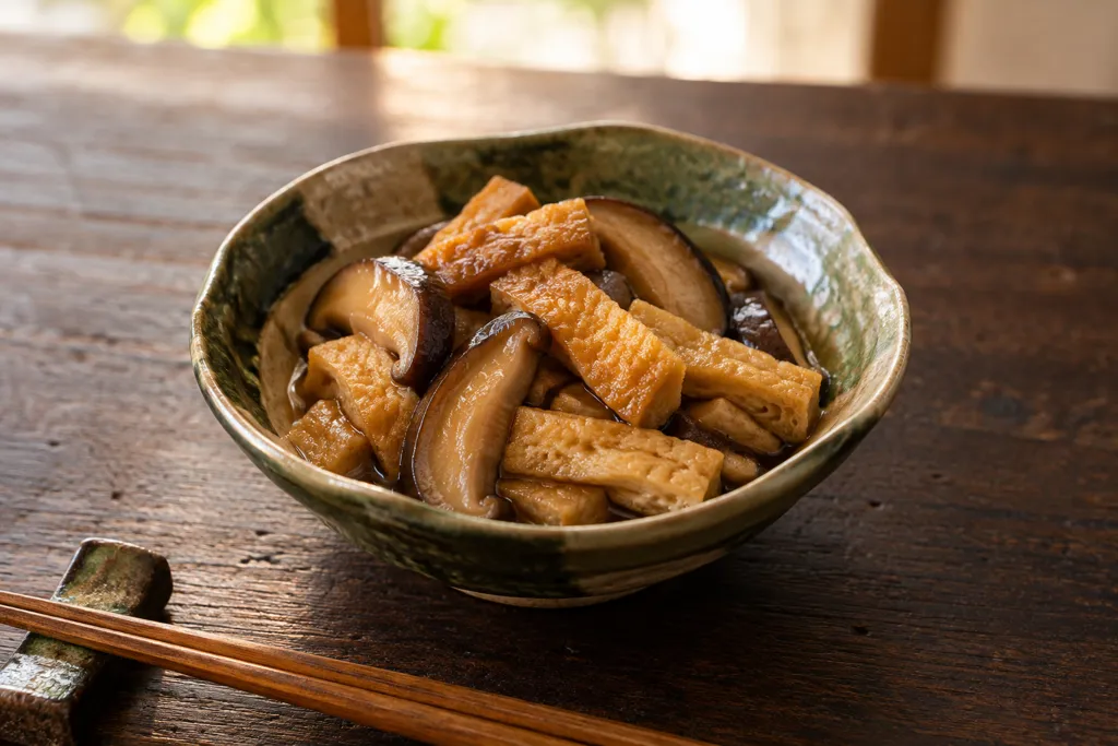 油揚げとしいたけの甘辛煮の完成イメージ