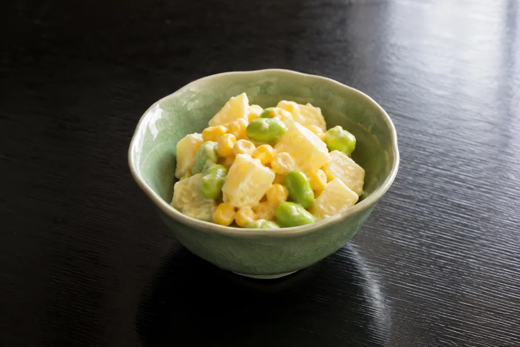 枝豆とコーンの中華ポテトサラダの完成イメージ