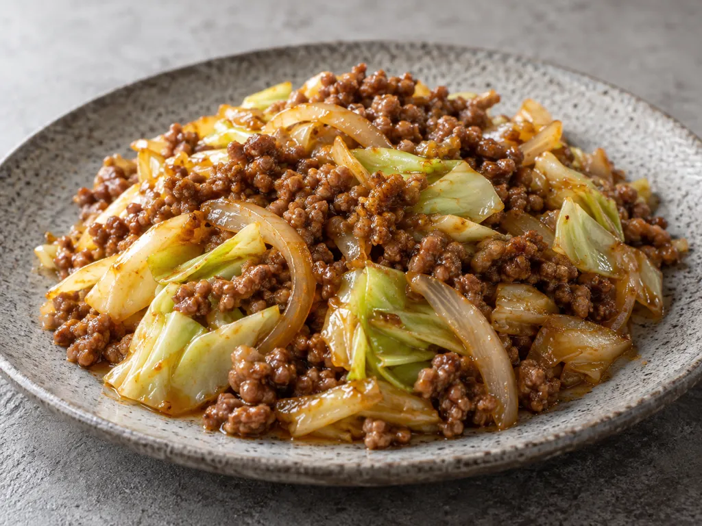 合いびき肉とキャベツのピリ辛味噌炒めの完成イメージ