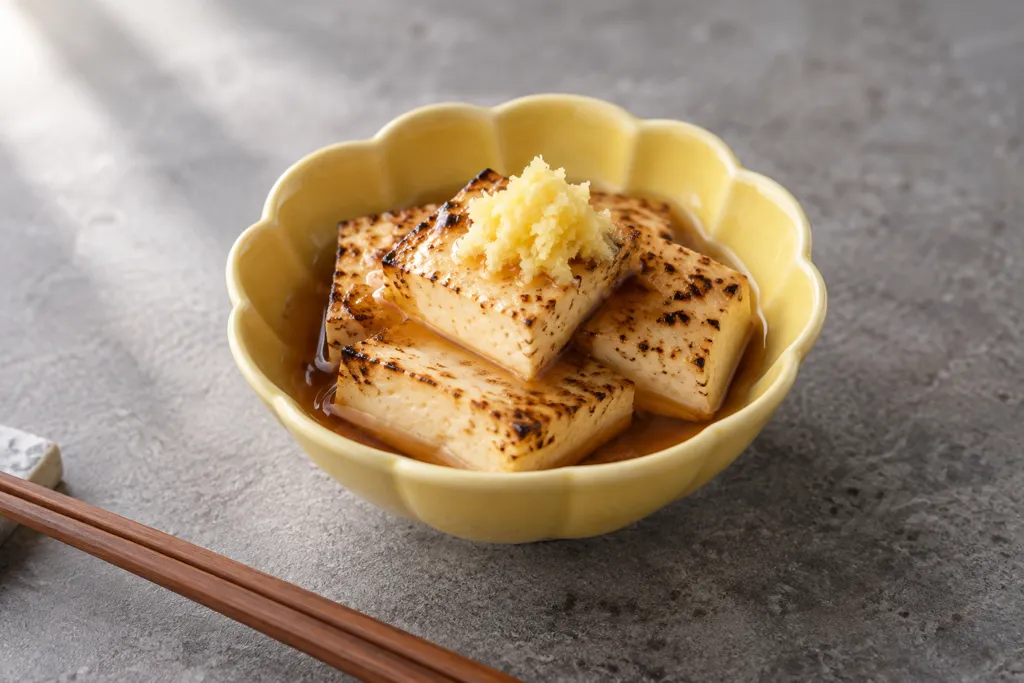 焼き豆腐の中華だれがけの完成イメージ