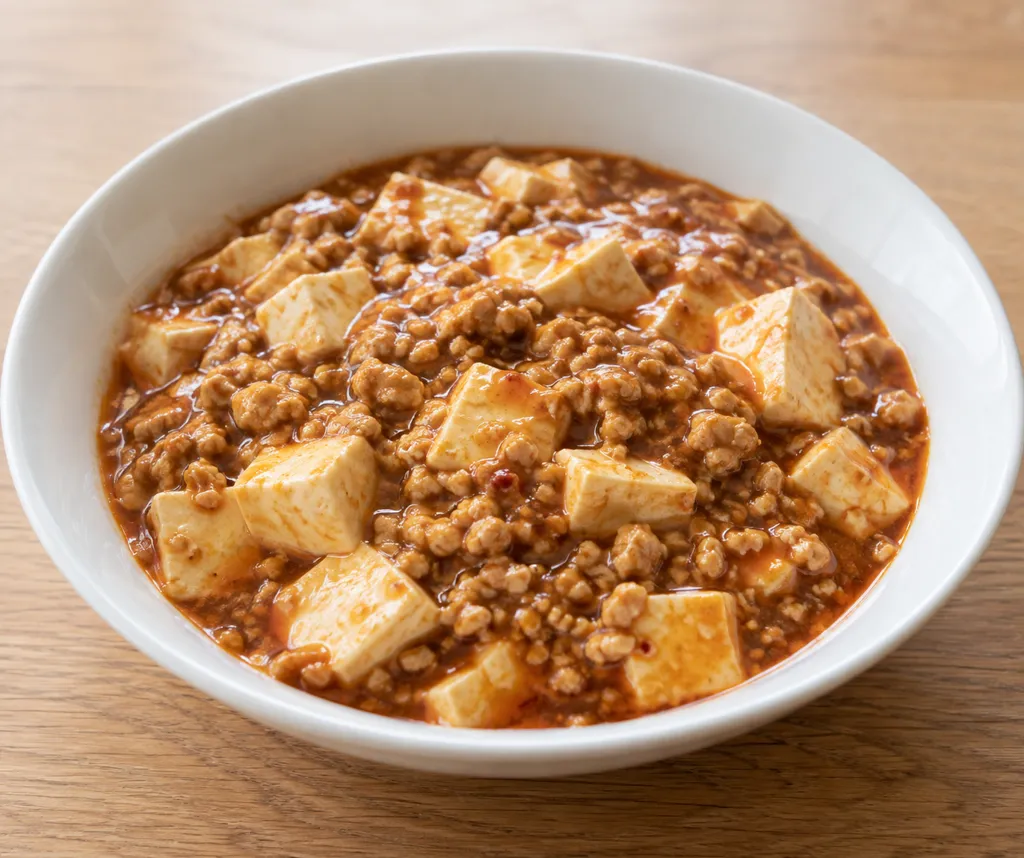 鶏ひき肉と豆腐の麻婆の完成イメージ