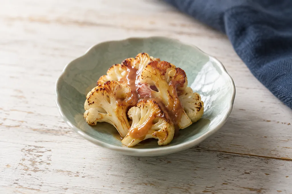 カリフラワーの酢味噌だれ焼きの完成イメージ