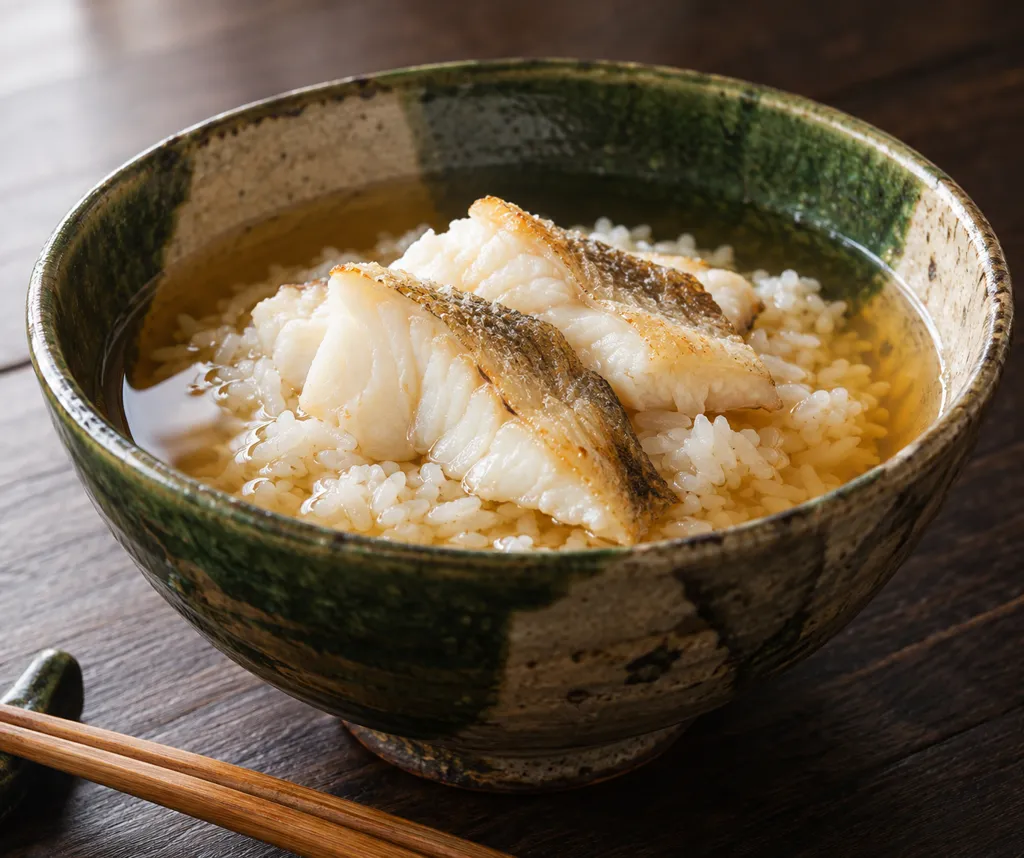 かれいのしょうがだし茶漬けの完成イメージ