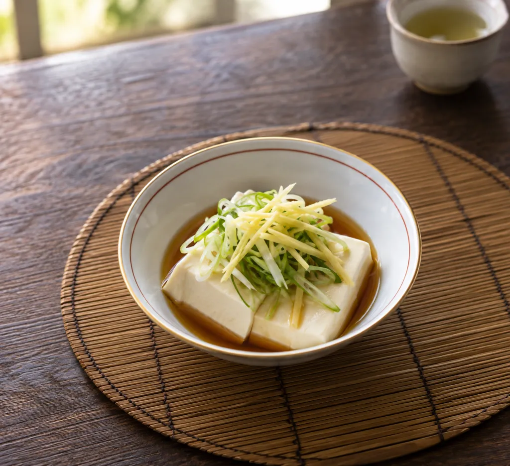 絹ごし豆腐とねぎの中華だれがけの完成イメージ