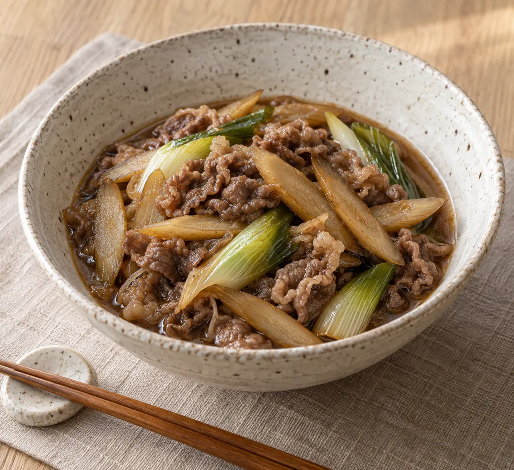牛肉とごぼうのすき煮の完成イメージ