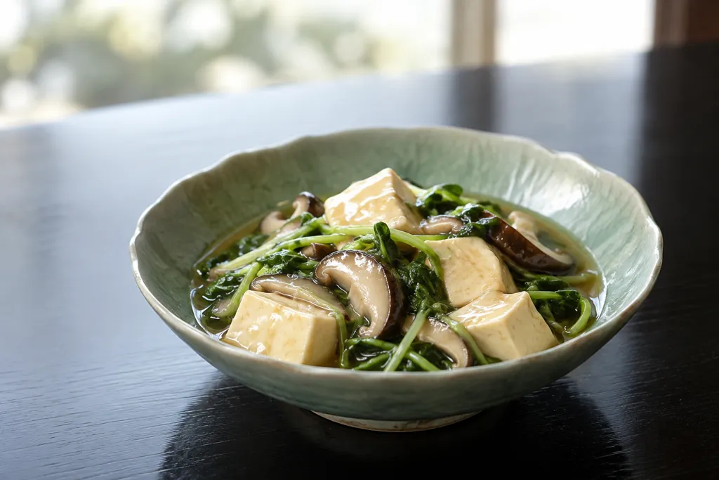 豆腐と豆苗の中華煮の完成イメージ