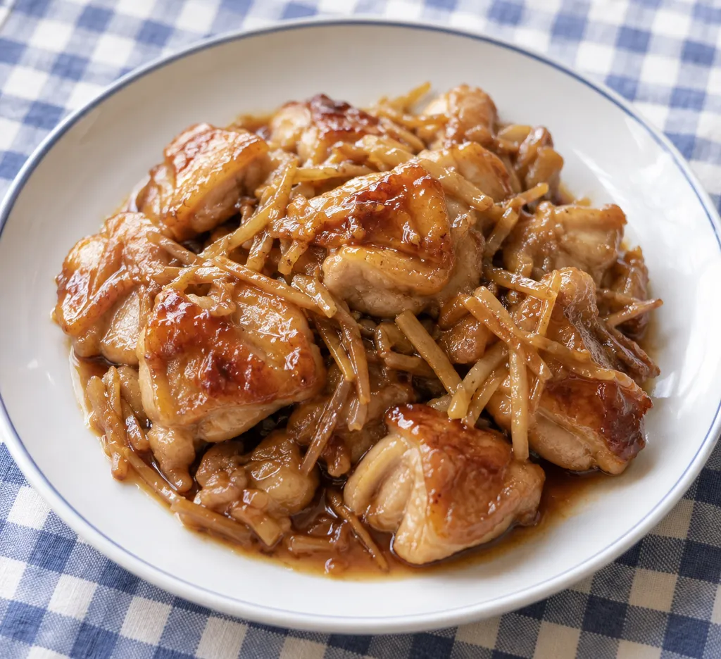 鶏もも肉の生姜焼きの完成イメージ
