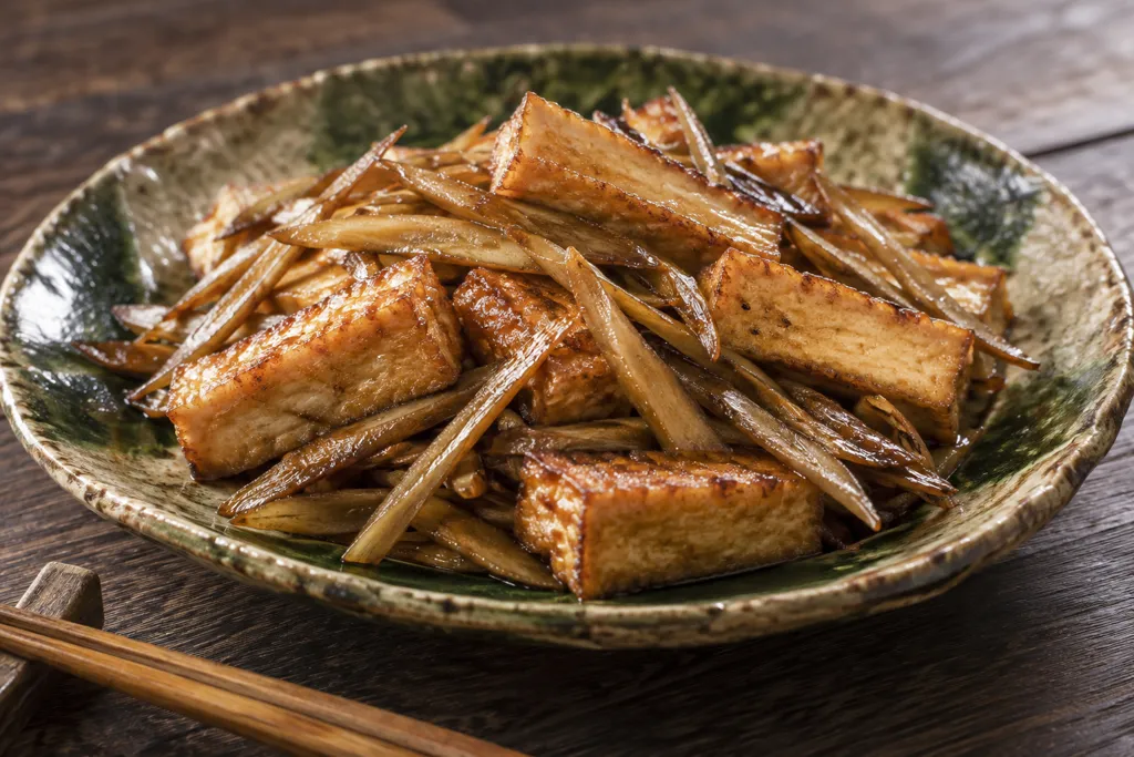 厚揚げとごぼうのきんぴら風炒めの完成イメージ