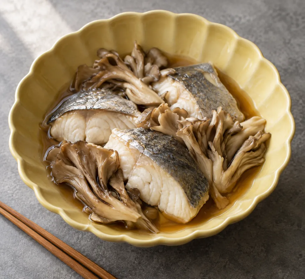 さわらとまいたけの中華蒸しの完成イメージ