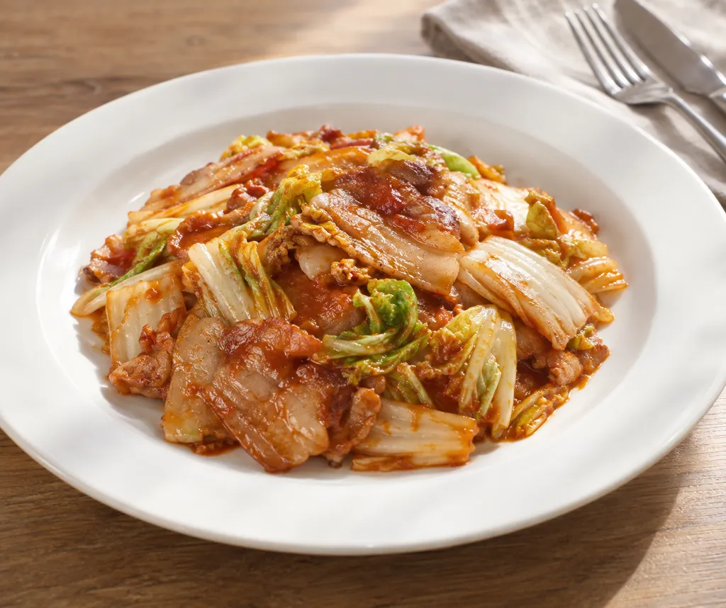 豚バラ肉と白菜のケチャップソテーの完成イメージ