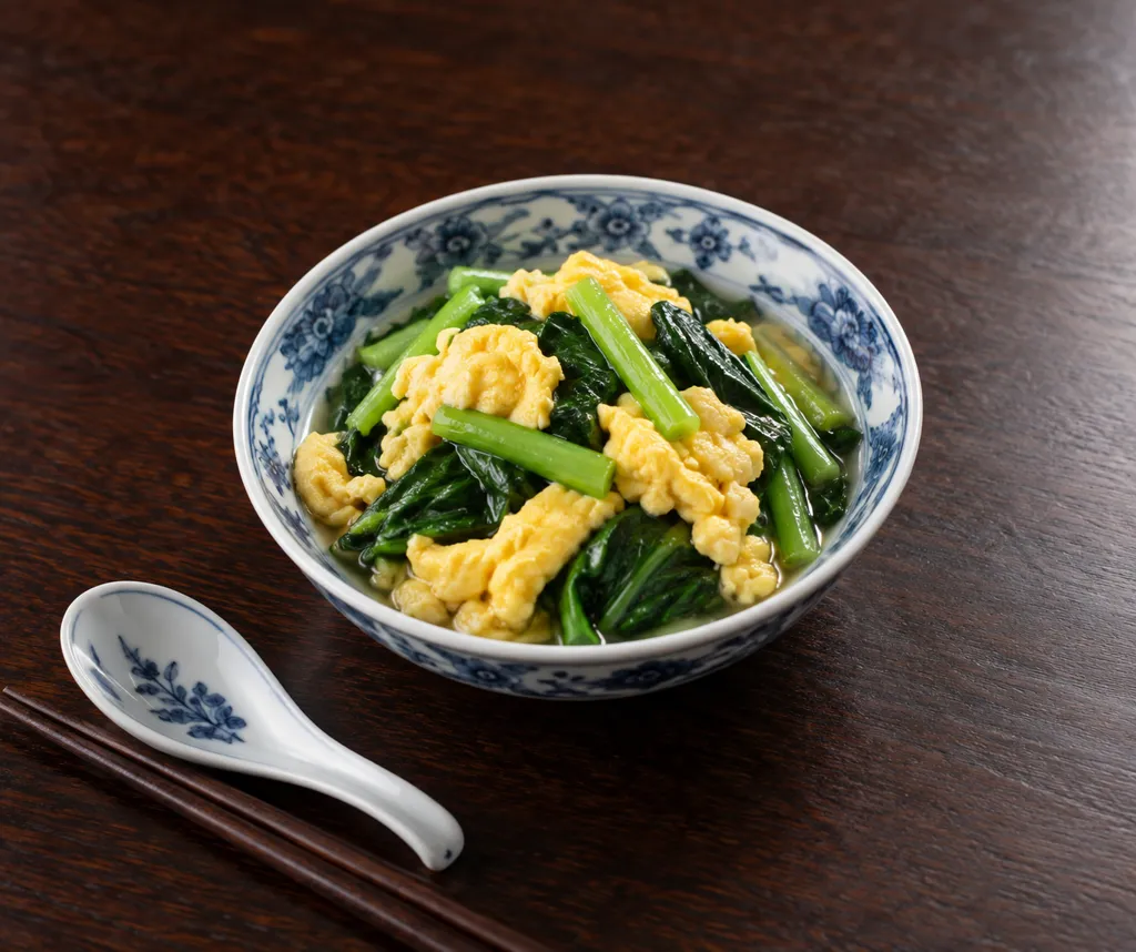 卵と小松菜のふんわり中華炒め煮の完成イメージ