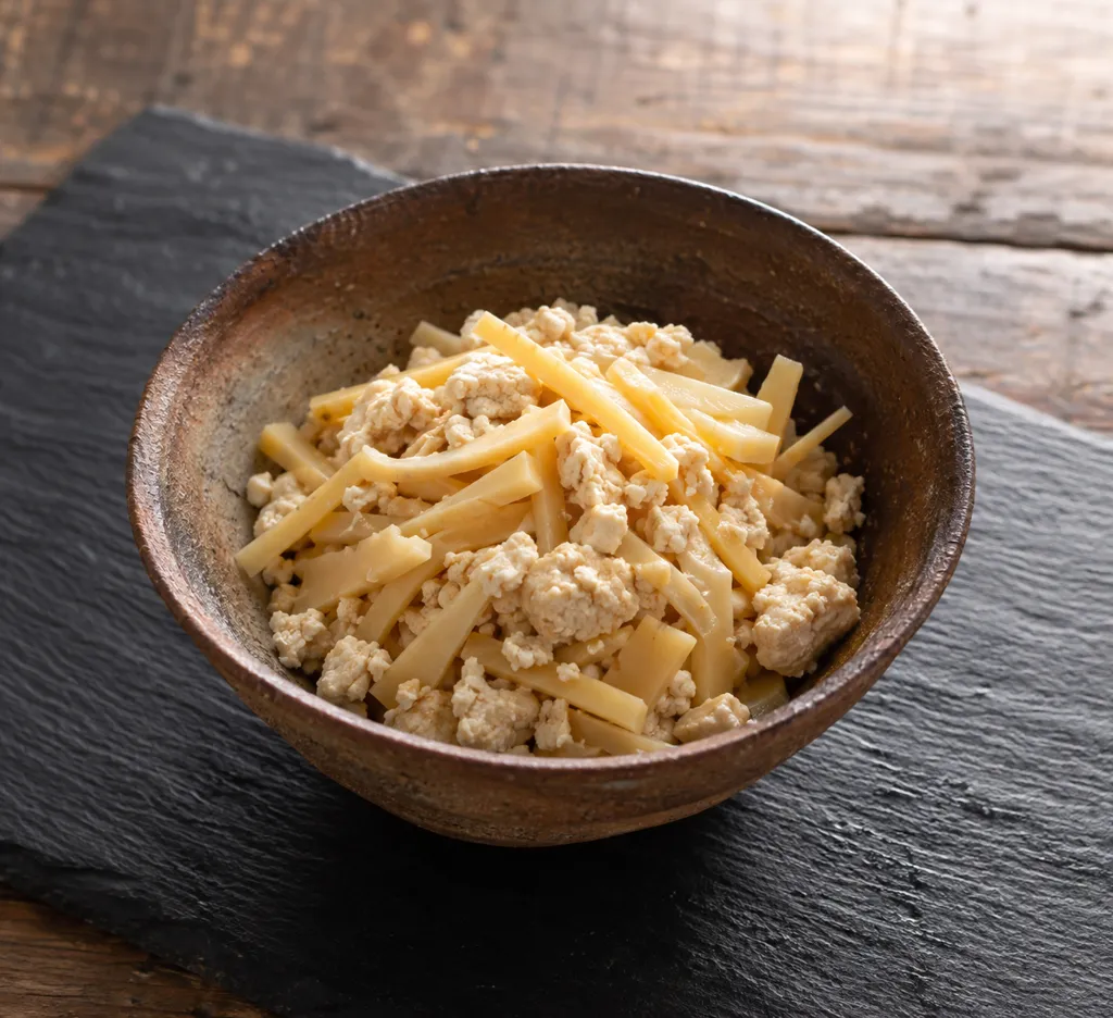 豆腐とたけのこのそぼろ炒りの完成イメージ