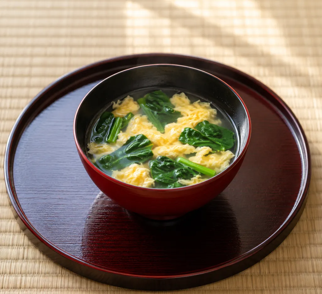 ほうれん草のかきたま汁の完成イメージ