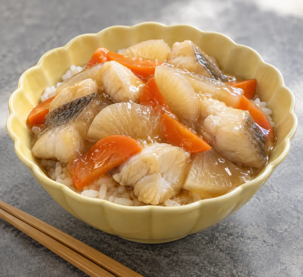 たらと大根のあんかけ丼の完成イメージ