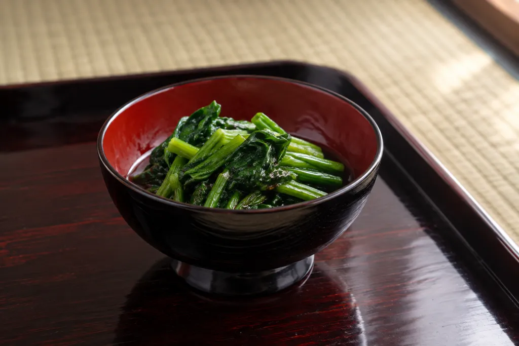 ほうれん草のわさび醤油和えの完成イメージ