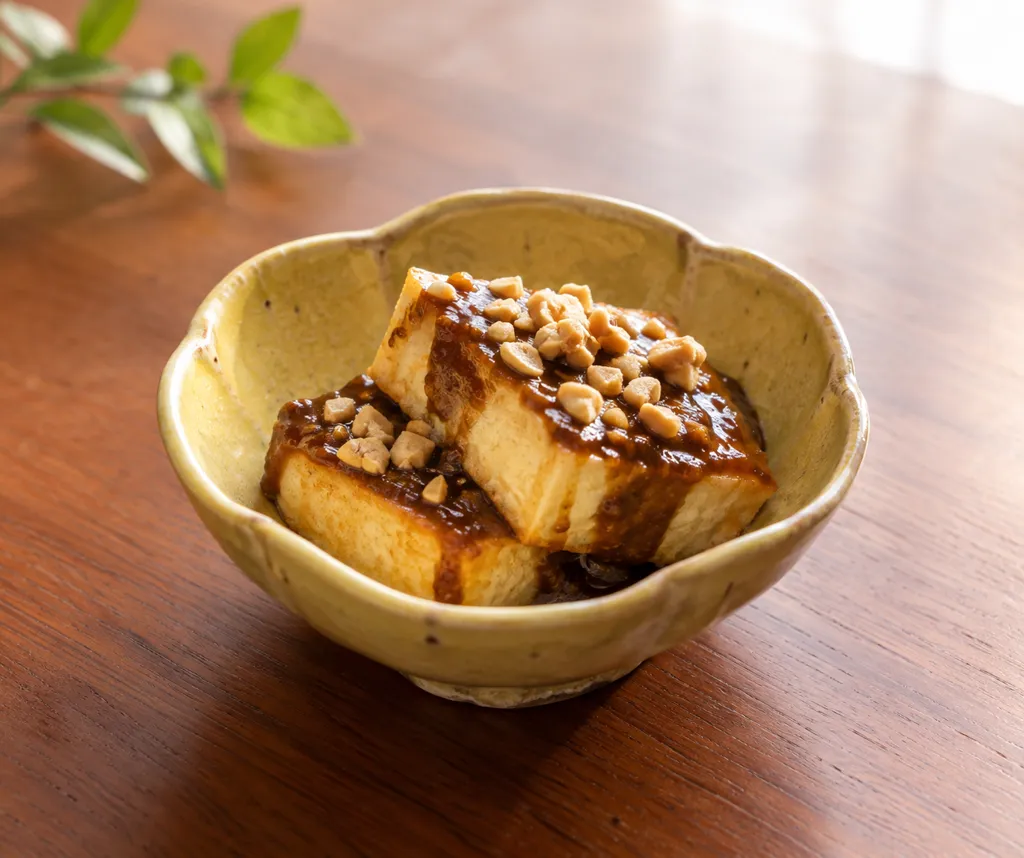 木綿豆腐とピーナッツの田楽の完成イメージ