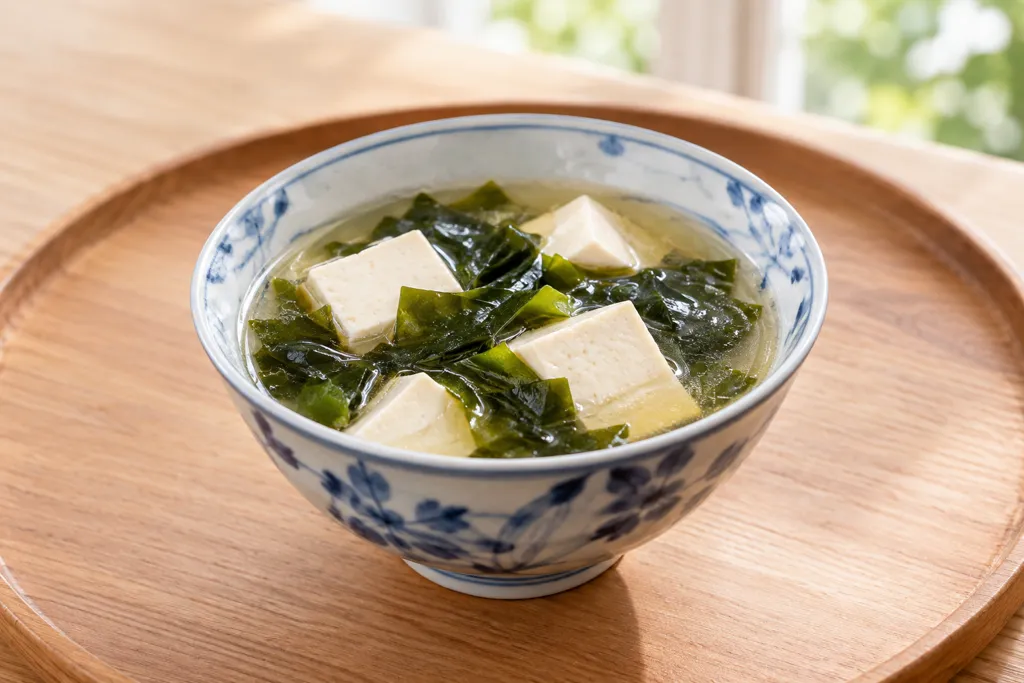 乾燥わかめと豆腐のまろやかスープの完成イメージ