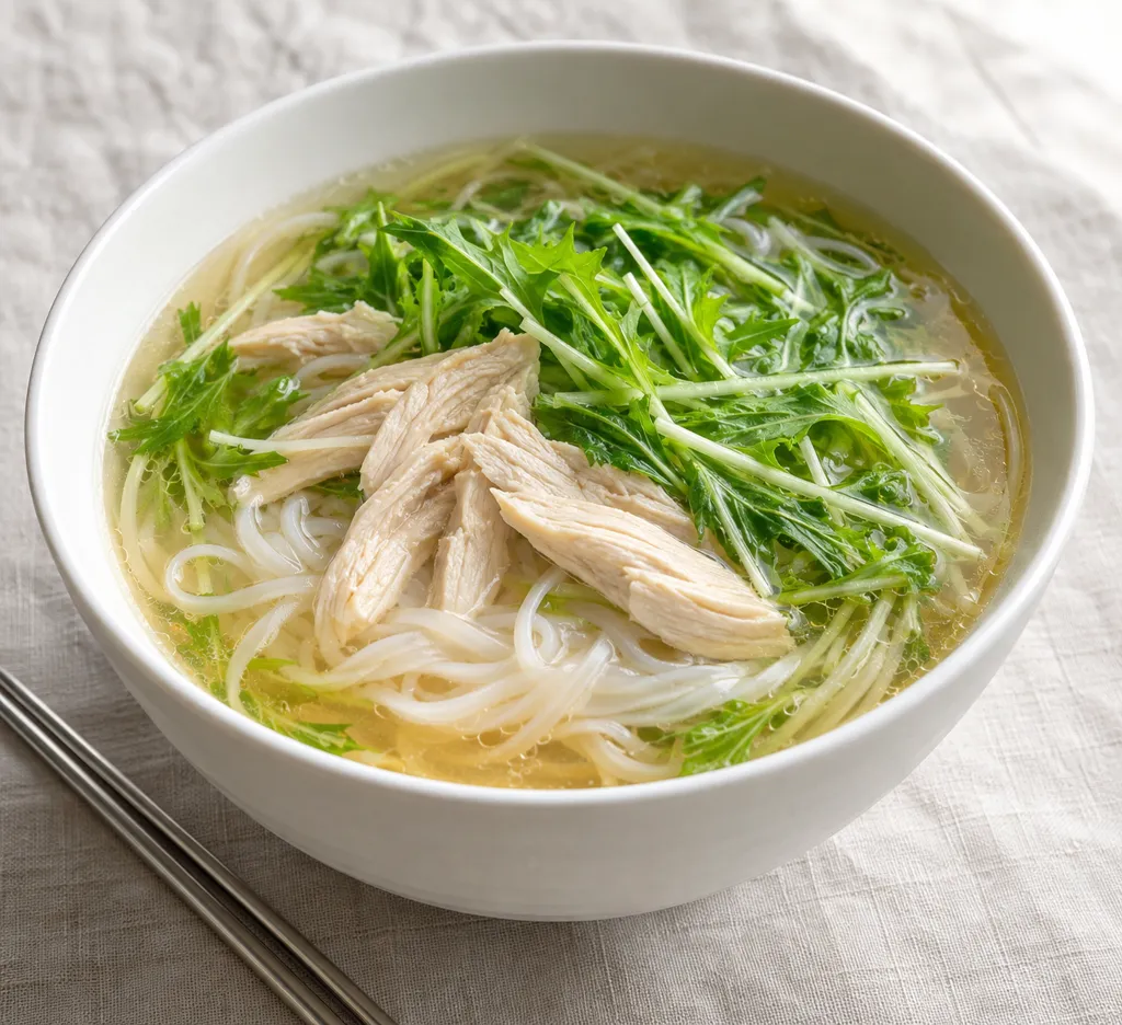 鶏むね肉と水菜のフォーの完成イメージ