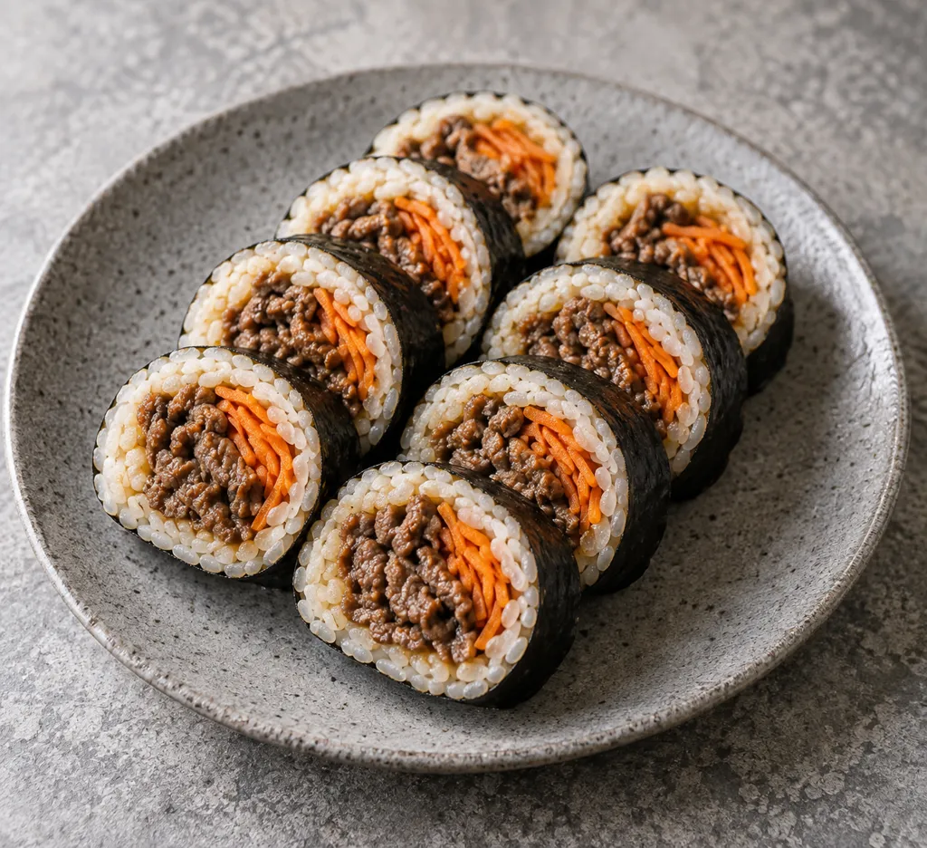 牛肉とにんじんのキンパの完成イメージ