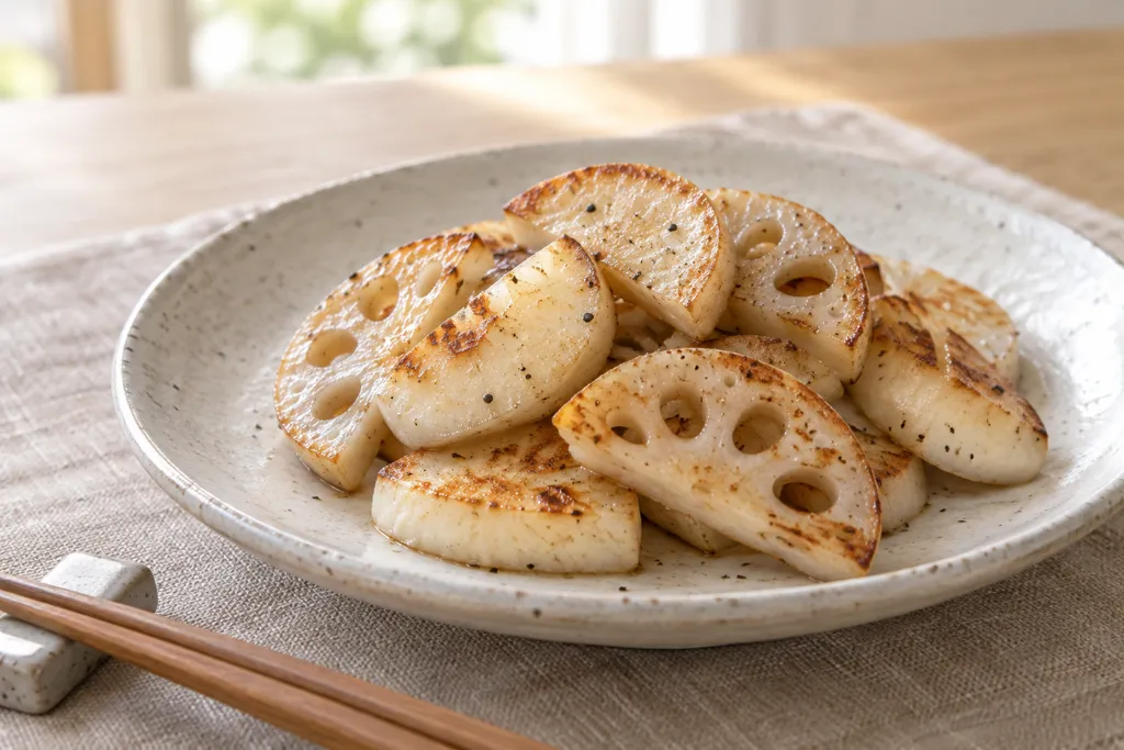 れんこんと長芋の塩こしょう焼きの完成イメージ